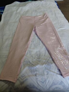 ZYIA Womans 16/18 Light Pink Unicorn Leopard Leggings